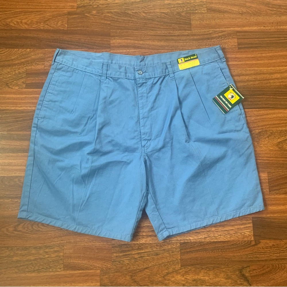 Duck Head 100% Cotton Blue Pleated Men’s Khaki Shorts Sz 42 Waist New